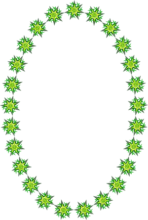 Vibrant Green Star Circle Border PNG Image