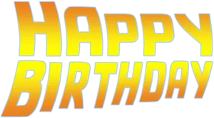 Vibrant Happy Birthday Text PNG Image