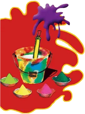 Vibrant Holi Celebration Colors PNG Image