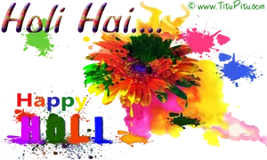 Vibrant_ Holi_ Celebration_ Greeting PNG Image