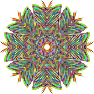 Vibrant_ Kaleidoscope_ Snowflake_ Pattern PNG Image