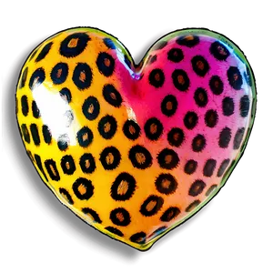 Vibrant Leopard Heart Drawing Png Iuq PNG Image