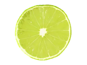 Vibrant Lime Slice Black Background PNG Image