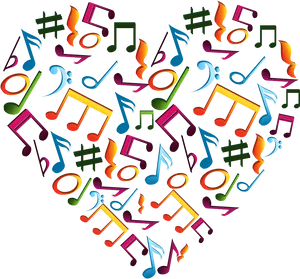 Vibrant_ Music_ Notes_ Background PNG Image