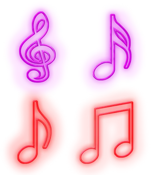 Vibrant_ Music_ Notes_ Background PNG Image