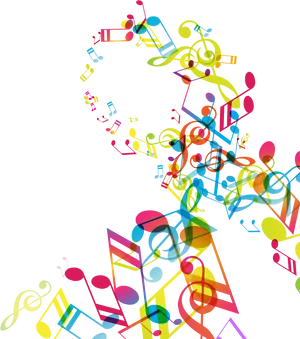 Vibrant_ Musical_ Notes_ Abstract PNG Image