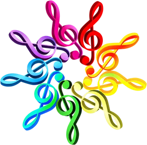 Vibrant_ Musical_ Notes_ Background PNG Image