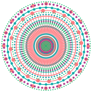 Vibrant Neon Mandala Art PNG