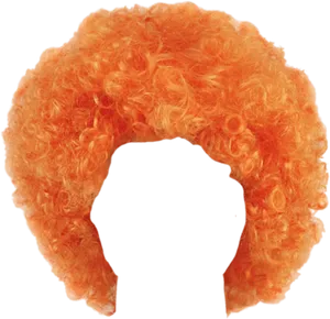 Vibrant Orange Curly Wig Silhouette PNG Image