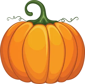 Vibrant Orange Pumpkin Illustration PNG Image