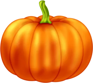 Vibrant Orange Pumpkin Illustration PNG Image