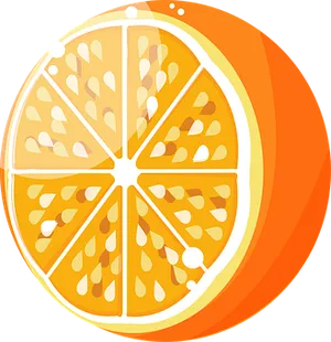 Vibrant Orange Slice Illustration PNG Image