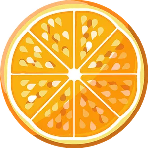 Vibrant Orange Slice Illustration PNG Image