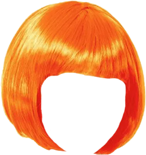 Vibrant Orange Wig.jpg PNG Image