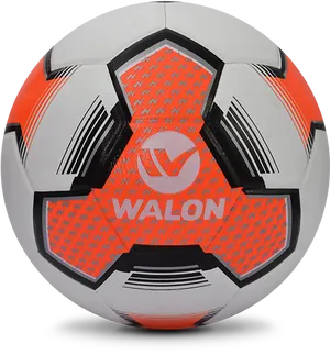 Vibrant Orangeand Black Soccer Ball PNG Image