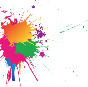 Vibrant Paint Splashon Dark Background PNG Image