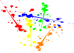 Vibrant Paint Splatter Art PNG Image