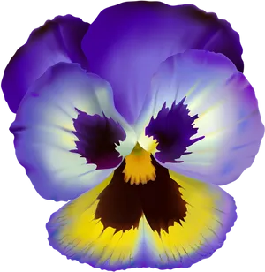 Vibrant Pansy Flower Illustration PNG Image