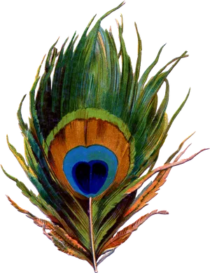 Vibrant Peacock Feather Artwork PNG Image