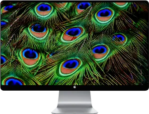 Vibrant_ Peacock_ Feathers_ Closeup PNG Image