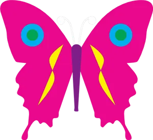 Vibrant Pink Butterfly Graphic PNG Image