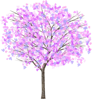 Vibrant Purple Blossom Tree PNG Image