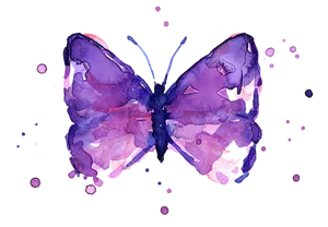 Vibrant Purple Butterfly Artwork PNG Image