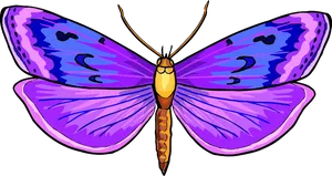 Vibrant Purple Butterfly Illustration PNG Image