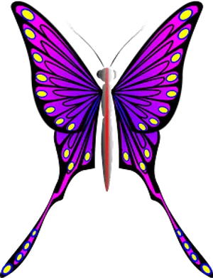 Vibrant Purple Butterfly Illustration PNG Image