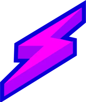 Vibrant Purple Lightning Bolt PNG Image