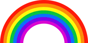 Vibrant Rainbow Arc Black Background PNG