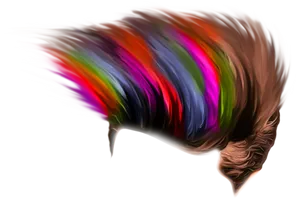 Vibrant_ Rainbow_ Hair_ Sweep PNG Image