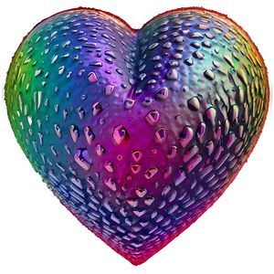 Vibrant Rainbow Heart Png Ink PNG Image