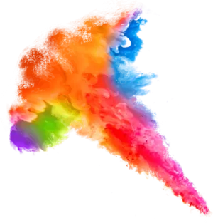 Vibrant Rainbow Smoke Cloud PNG Image