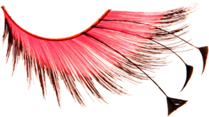 Vibrant Red Fake Eyelashes PNG Image