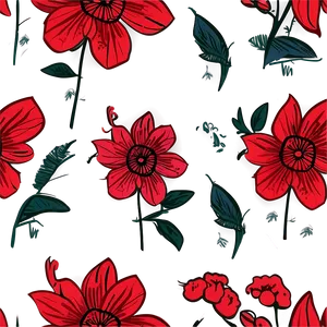 Vibrant Red Flowers Illustration Png Kqg31 PNG Image