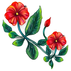 Vibrant Red Flowers Illustration Png Ruc47 PNG Image