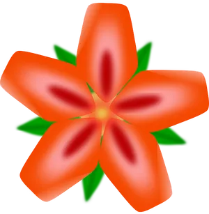 Vibrant_ Red_ Hawaiian_ Flower_ Illustration PNG Image