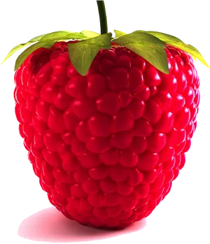 Vibrant Red Raspberry Isolated.png PNG Image