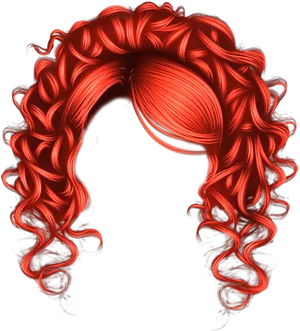 Vibrant Redhead Hairstyle Illustration PNG Image