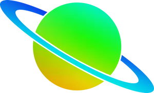 Vibrant Ringed Planet Graphic PNG Image