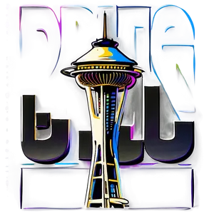 Vibrant Seattle Skyline Art Png 80 PNG Image