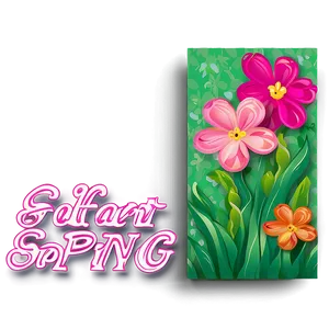 Vibrant Spring Greeting Card Png Pwe PNG Image