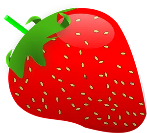 Vibrant Strawberry Illustration PNG Image