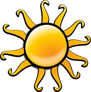 Vibrant Sun Illustration PNG Image