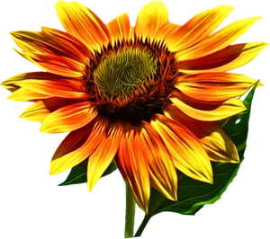 Vibrant Sunflower Artwork PNG Image