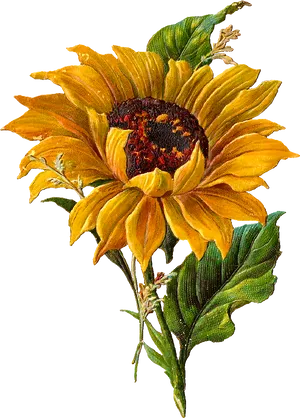 Vibrant Sunflower Clipart PNG Image