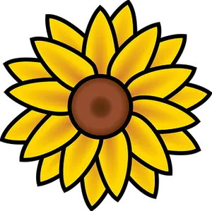 Vibrant Sunflower Illustration PNG Image