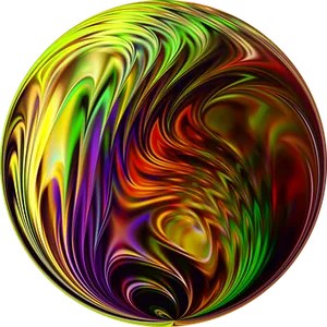Vibrant Swirl Sphere Art PNG Image