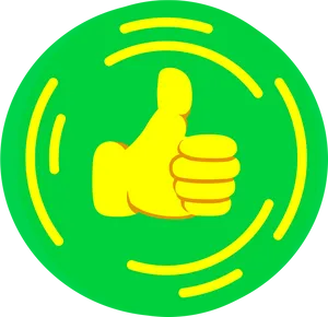 Vibrant Thumbs Up Emoji Green Background.png PNG Image